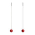 Coral | .925 Sterling Silver | Gemstone Chain Drop Threader Earrings